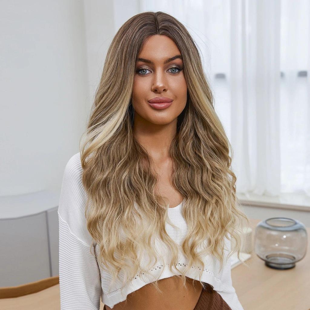 BLONDE UNICORN Длинные вьющиеся волосы, кружевные парики, коричневые, блонд, омбре, синтетические парики для чернокожих женщин, объемные волны, косплей, повседневные термостойкие кружевные волосы