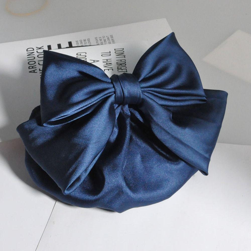 Ribbon Bowknot Spring Clip Korean Style Hair Net Cover Elegant Nurse Hair Clip Office