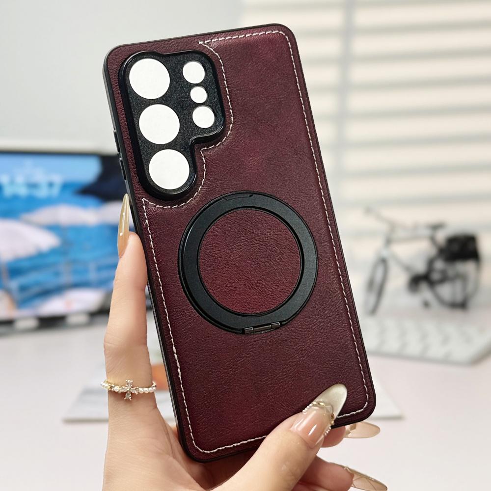 Деловой кожаный вращающийся магнитный чехол-подставка для Samsung S26 Ultra S25 Plus S24 S23 S22FE A17 A56 A36 A26 A16 A55 A35 A15