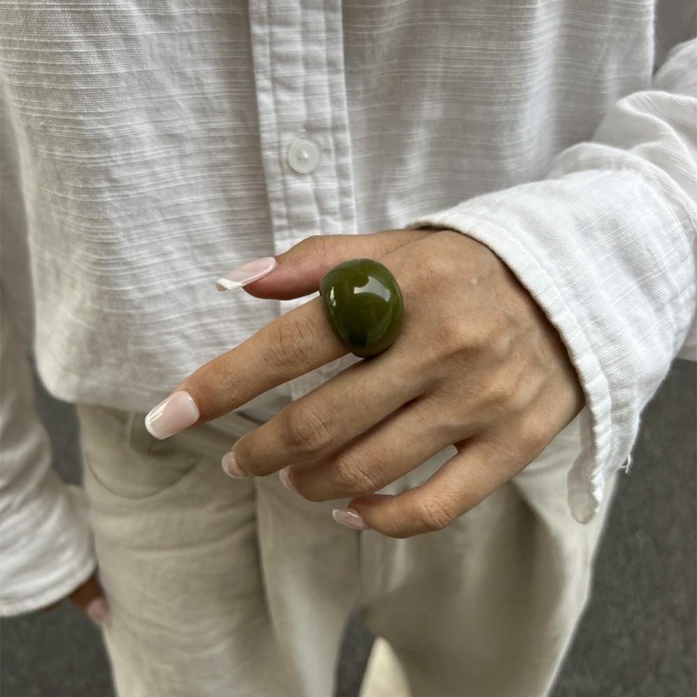 Dome Transparent Resin Ring Multicolour Irregular Ring Unique Acrylic Geometric Ring Jewelry