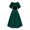 Women's Round Neck Dress Flare Sleeve Off Shoulder Medieval Vintage Dresses with Corset Patchwork Ball Gown