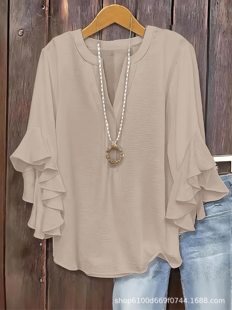 Женская футболка большого размера однотонная - Коллекция Весна/Лето/Осень