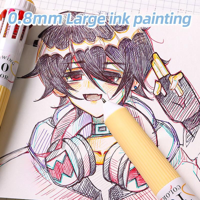 28-цветная шариковая ручка 0,8 мм с мягким грипом, нажимная многоцветная ручка для письма, для рисования, школьные принадлежности, канцелярские товары