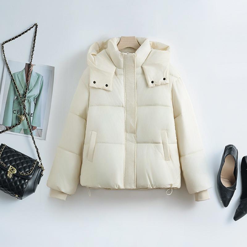 Новая женская зимняя пушистая короткая хлопковая одежда свободная маленькая утолщенная хлопковая одежда модная куртка-хлеб