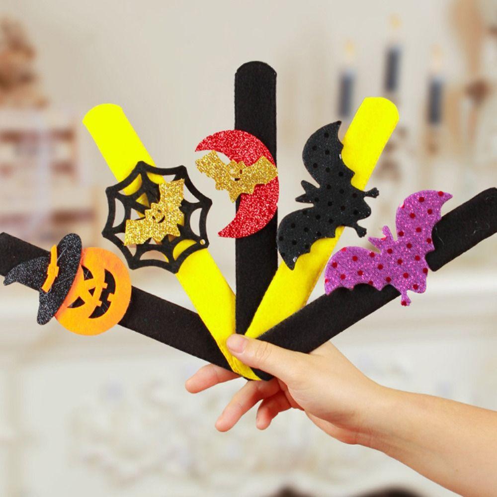 Ghost Halloween Slap Bracelets Spider Hands Clap Circle Creative Pop Circle Wristband  Kids