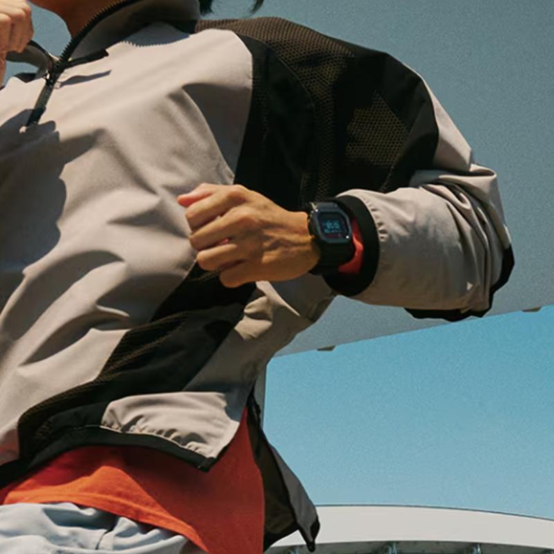Casio 5600 Водонепроницаемые 200M Солнечные Кварцевые Часы Ремешок из Смолы Мужские Часы Черный Циферблат DW-H5600MB-1A4JR