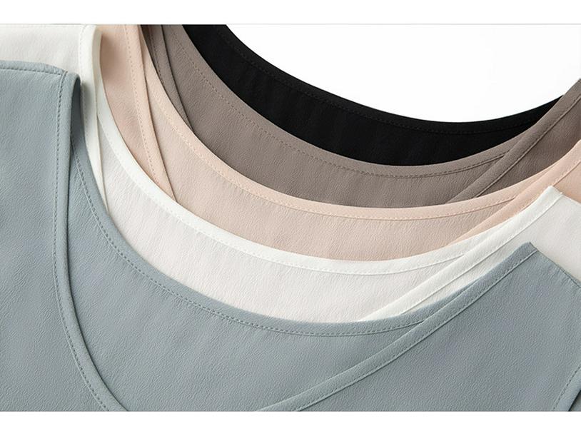 Summer Sand-Washed Double Crepe Silk V-Neck Vest - Women's Solid Casual Wear