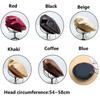 Solid Warm Beanie Female Ladies French Artist Hat Beret Cap Adjustable Hat PU Leather Berets