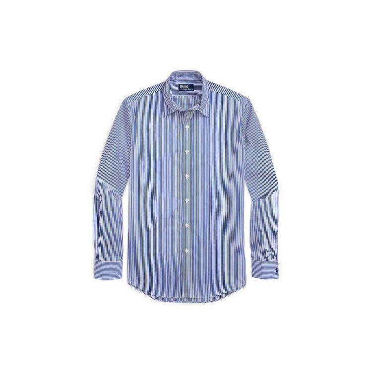 Polo Ralph Lauren SS23 Рубашка в полоску однобортная с длинным рукавом мужская рубашки Синий MNPOWOV16822718-999