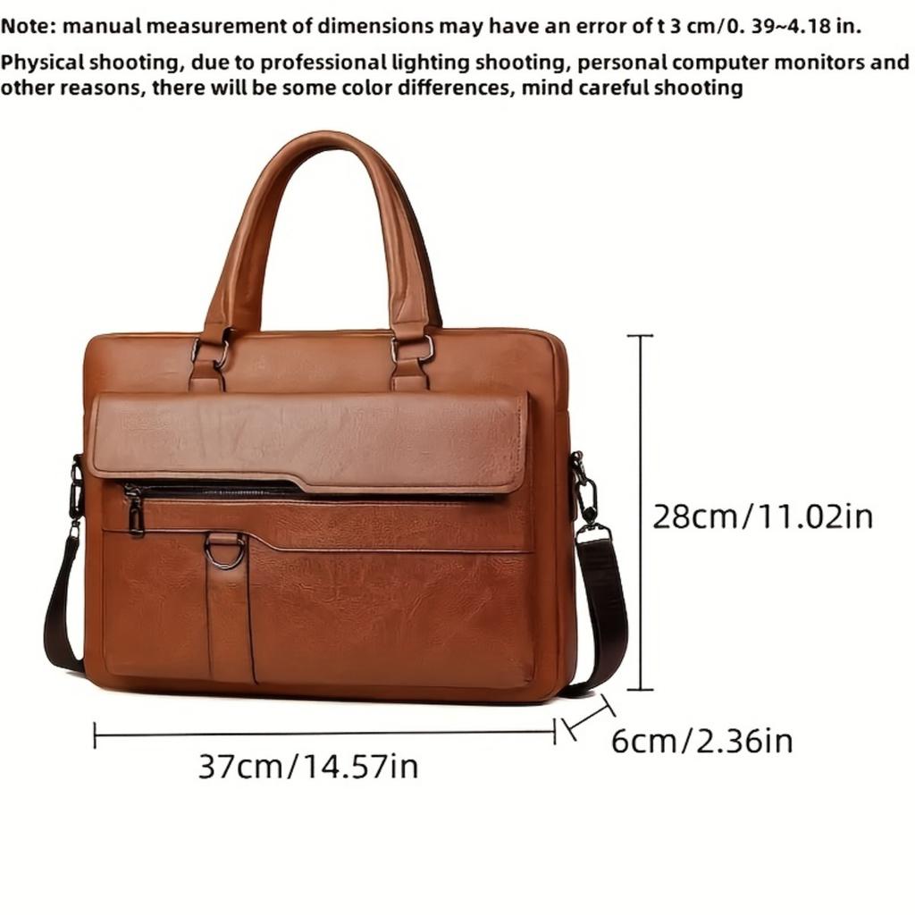 Мужской винтажный деловой портфель - коричневый рюкзак для ноутбука и планшета с регулируемым плечевым ремнем, несколькими отделениями и папкой на молнии