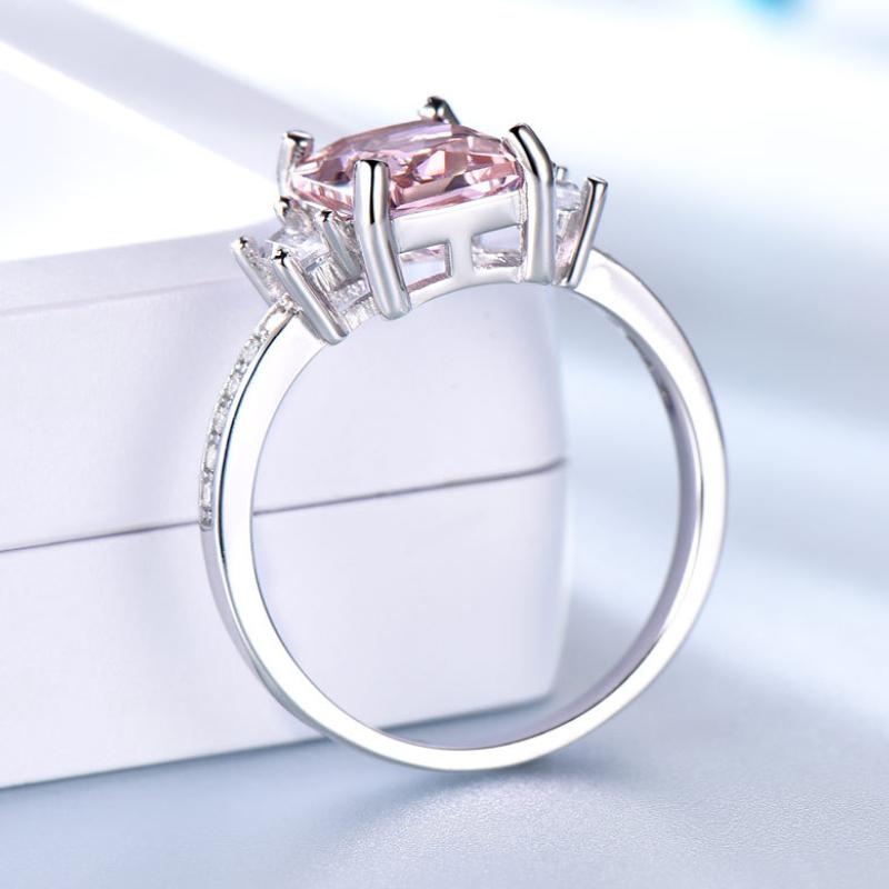 Gica Gema S925 Чистое Серебро Морской Синий Топаз Квадратное Персонализированное Высококачественное Кольцо Для Женщин Модное Классическое Свадебное Обручальное Ювелирное Подарок