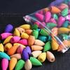 60 шт. конусов благовоний с обратным потоком для водопада, смешанные натуральные ароматы, держатель для курильницы с водопадом, подарок, идеально подходит для ароматерапии во время занятий йогой