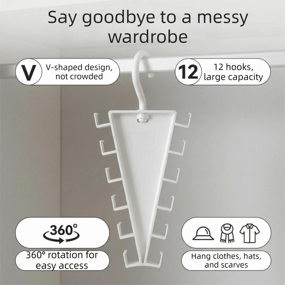 2PCS Space Saving Pants Rack Rotatable Hook Underwear Socks Holder Laundry Hanger  Dormitory