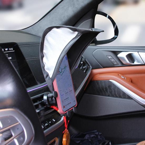 Солнцезащитный козырек для мобильного телефона Защита от дождя и солнца для подставки для телефона Посеребренная ткань Простая установка