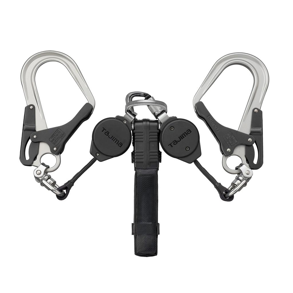 Tajima New Standard Safety Double Lanyard for with Locking Continuous Compact 150cm Lanyard Aluminum Gate with Lightweight Forged Aluminum Hook and