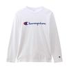 Champion Long Sleeve Classic Script Logo Size S Men's T-Shirt, 100% Cotton, Print, White, (C3-Q401)