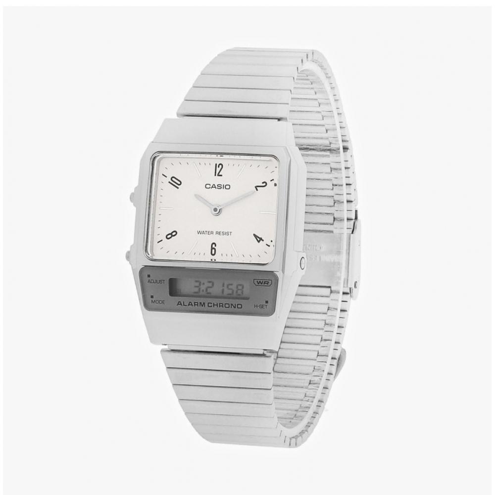 Casio Aq 800e 7a2df  Aq 800e 7a2  Аналогово-цифровые Квадратные Винтажные Ретро Общественные Металлические Часы