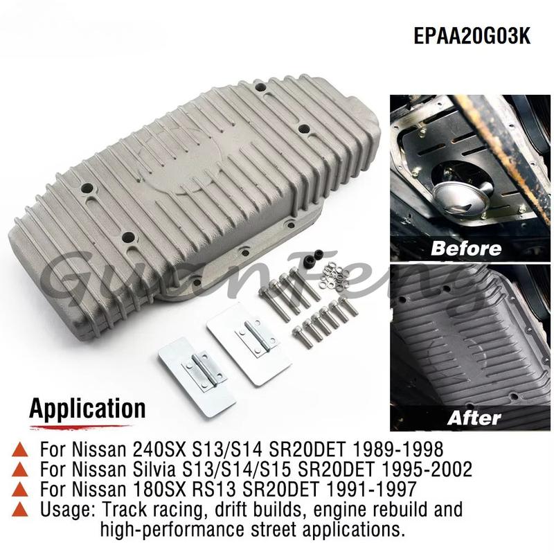 High Capacity Engine Oil Pan Sump Aluminum For Nissan SR20DE/SR20DET (S13/S14/S15) EPAA20G03K