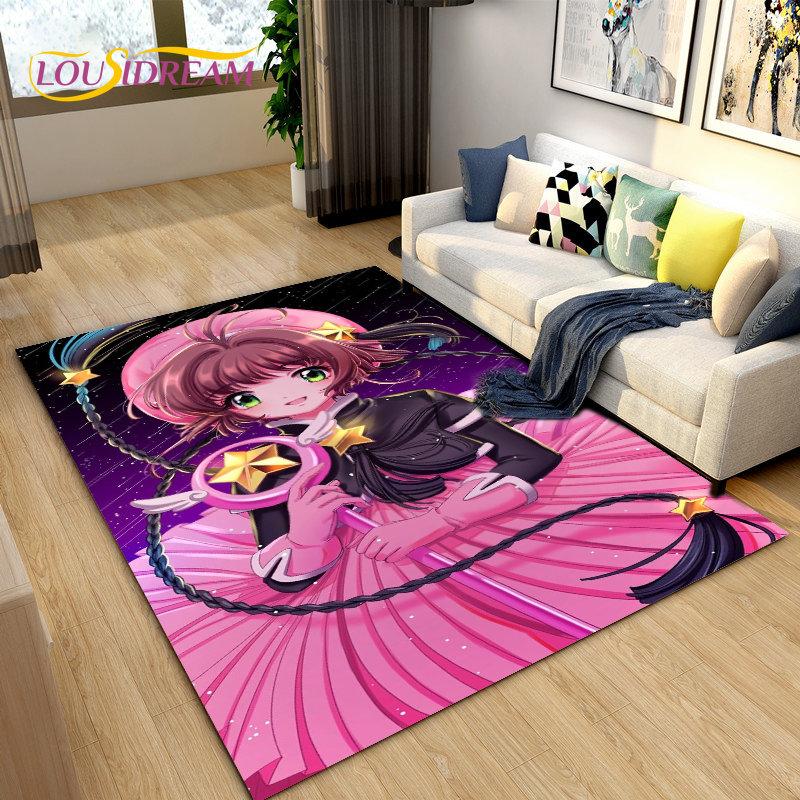 Ковер с изображением сакуры Cardcaptor Cute Cartoon Area Rug, ковер для гостиной, спальни, дивана, коврика для украшения, детский игровой нескользящий коврик для пола