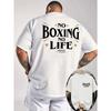 Мужская летняя футболка с принтом BOXING - Дышащая повседневная футболка с коротким рукавом с надписью BOXING, с круглым вырезом, подходит для спортзала, улицы и повседневной носки