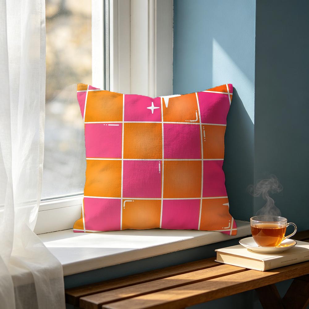 Art SStarry Checkerboard Print Cushion Cover Cushion Cover Set Pcs x x x Pillowcase Decorative Sofa Home Decor