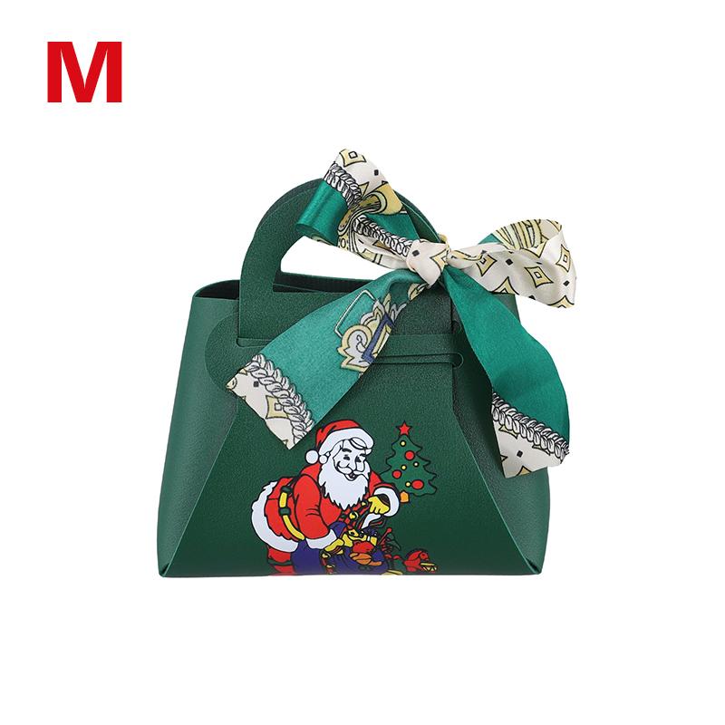 1 шт. рождественская вечеринка декор ручной подарочный пакет рождественские коробки конфет с принтом Санта-Клауса коробка конфет из искусственной кожи