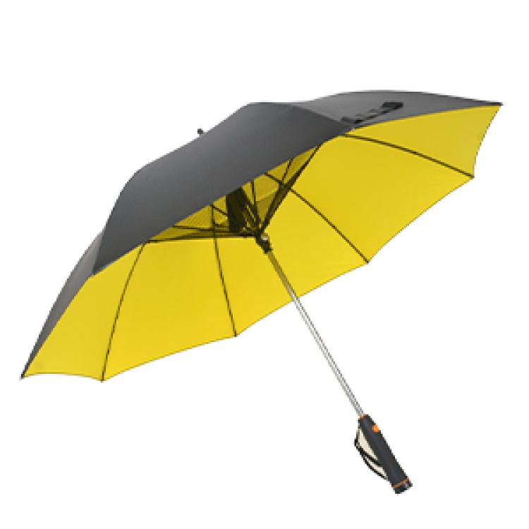 Cool Fan Black Rubber Umbrella Cooling Sun Shade Dual Purpose Umbrella With Fan UV Umbrella