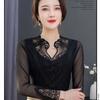 Mesh Bottoming Shirt Women's Spring Autumn New Black T-shirt Fashion Long Sleeved Top M-5XL