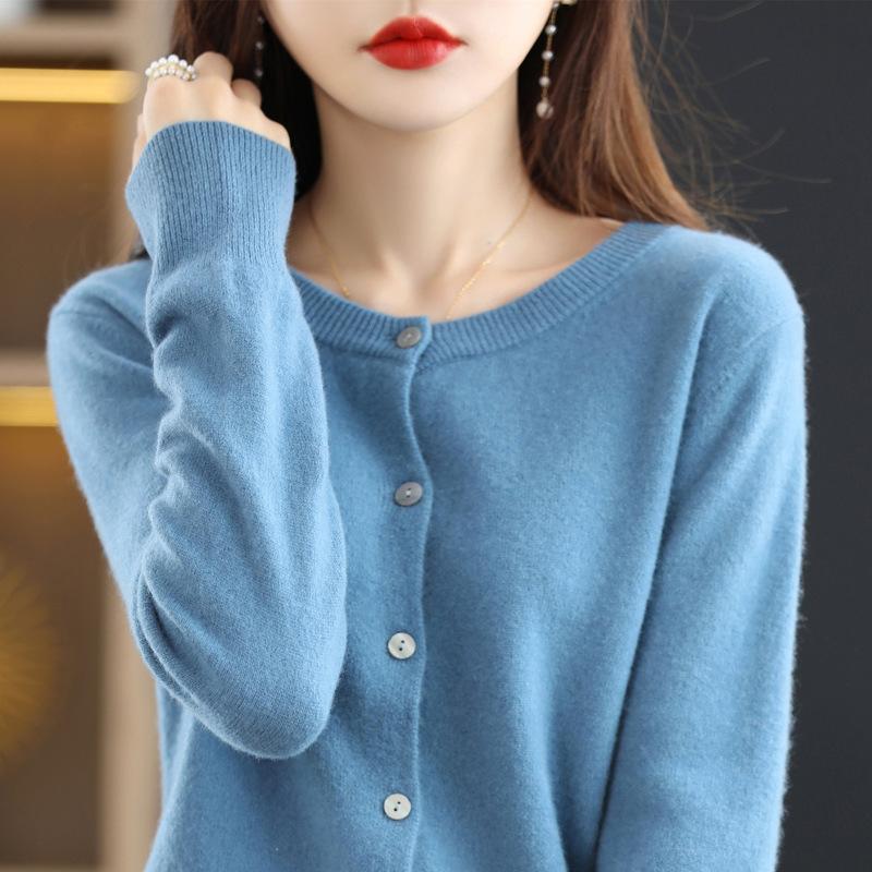 INDFS Женская мода Повседневный Осень Зима Однотонный Принт Длинный Рукав О-Образным Вырезом Свитера