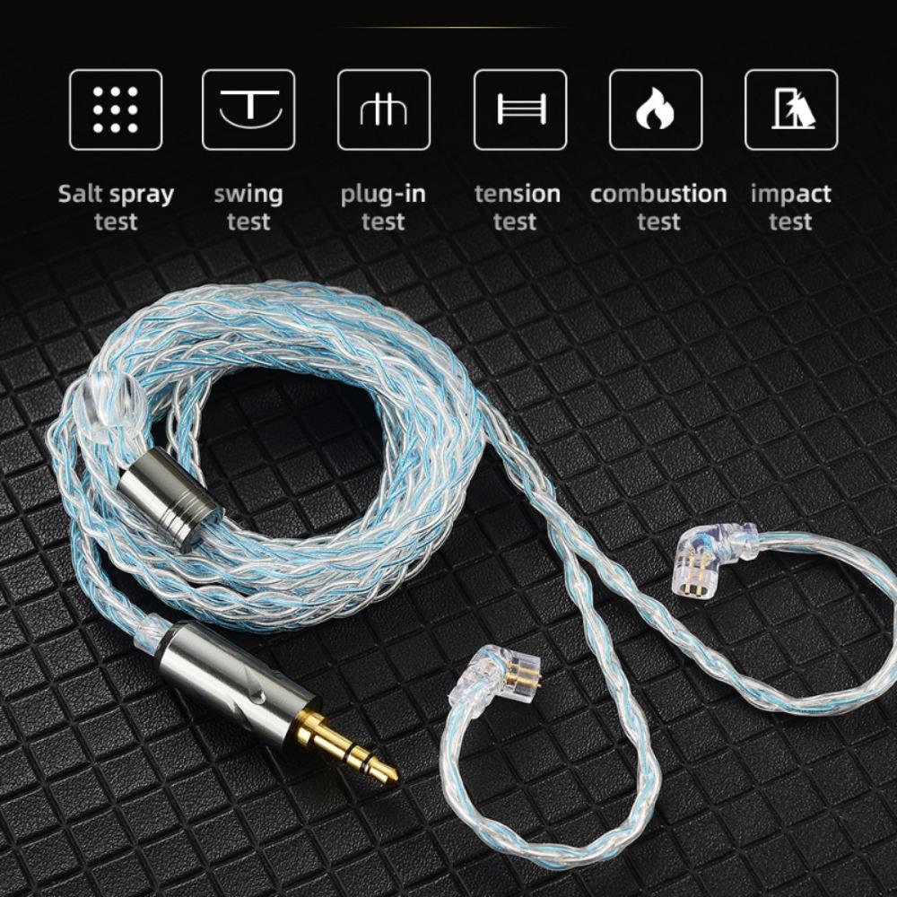 QKZ T1 Eight Silver -plated Upgrade Line 3.5 Plug 0.75 2PIN Headset Upgrade Line