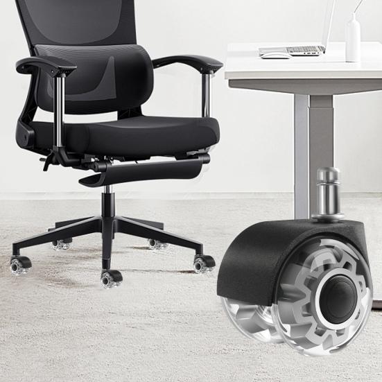 2-дюймовое прозрачное колесо для офисного кресла, прочное, универсальное, тихое, для полов из твердой древесины, ковер, компьютерный игровой стол, роликовое кресло, замена роликов