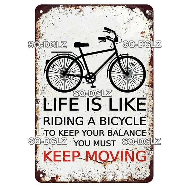 [SQ-DGLZ] Винтаж Ретро Ride Bike Life Оловянная вывеска Металлическая вывеска Магазинная тарелка Домашний бар Наклейка на стену Украшение Табличка Плакат Декор Подарок