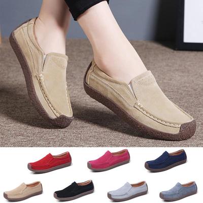Модная женская обувь из натуральной кожи, повседневные женские замшевые лоферы на плоской подошве ручной работы