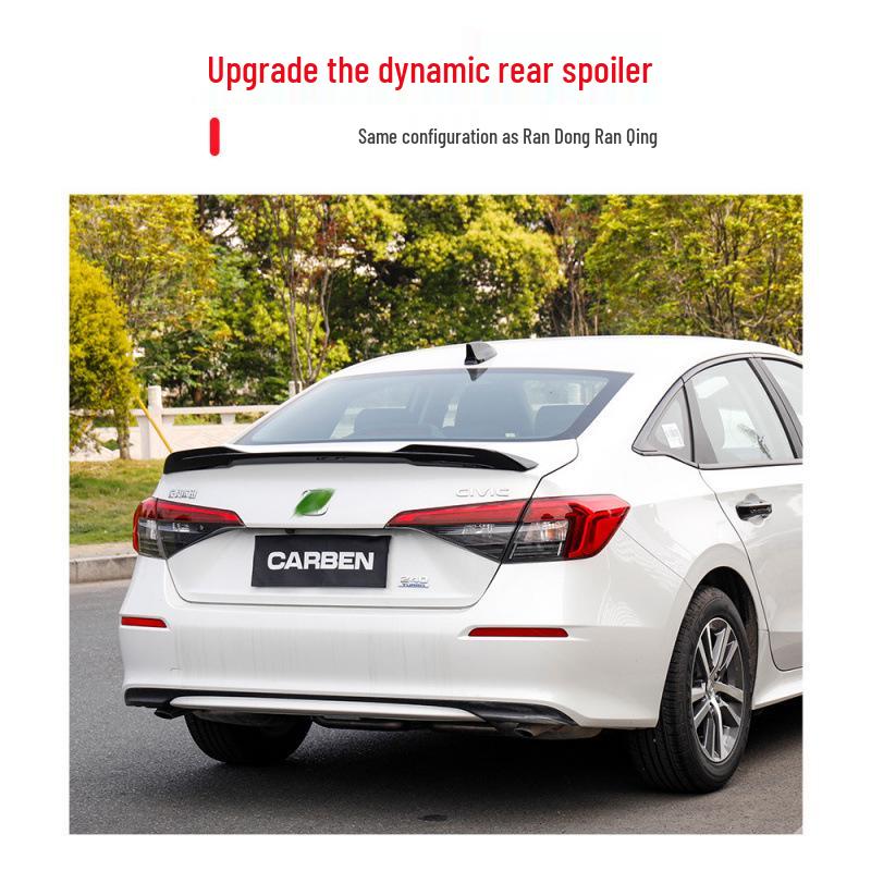 Модифицированный задний спойлер для Civic 11-го поколения - Черный Ночной, Версия High-End Warrior