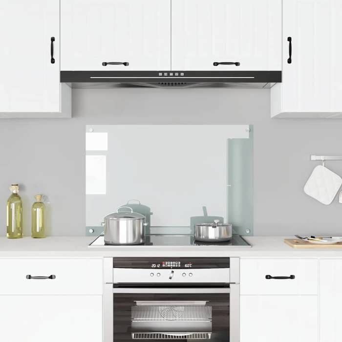 VidaXL Kitchen Backsplash Transparent 90x60 Cm Tempered Glass 249474