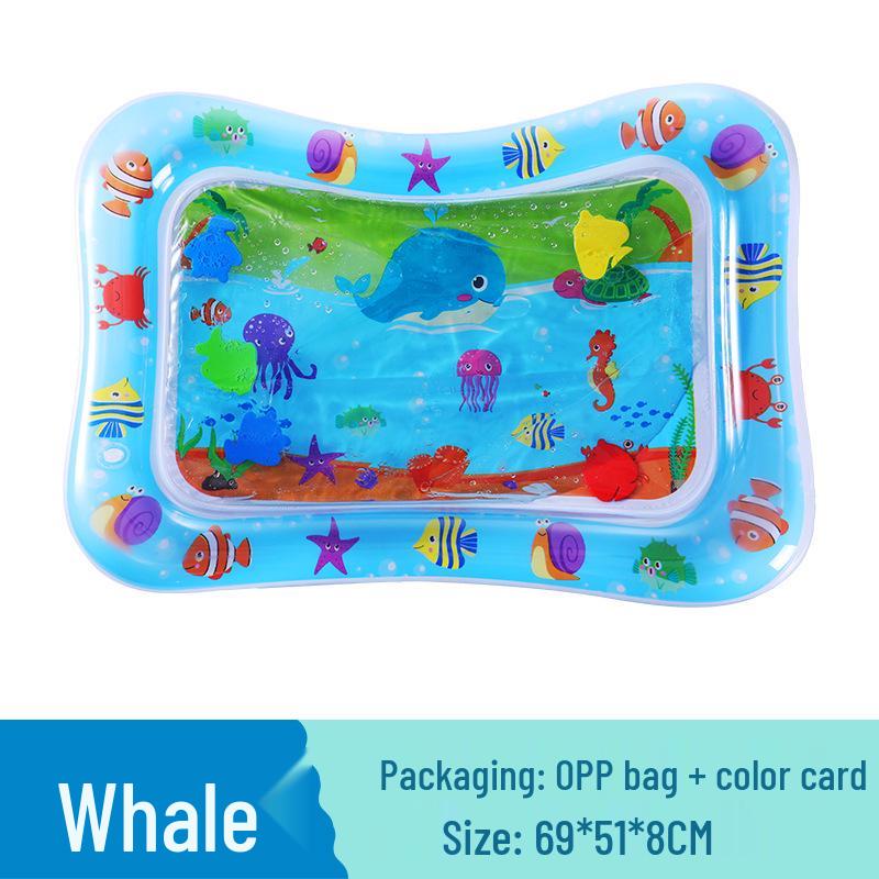 Детский водный коврик и плавательный круг с морскими обитателями - Надувная подушка для ползания