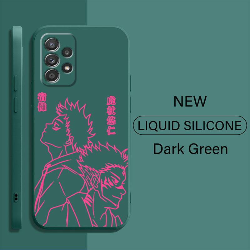 Cartoon Jujutsu Kaisen Phone Case For Samsung Galaxy A71 A21s A01 A03s A70 A31 A02 A51 A50 A11 Silicone Square Liquid Cover Bag
