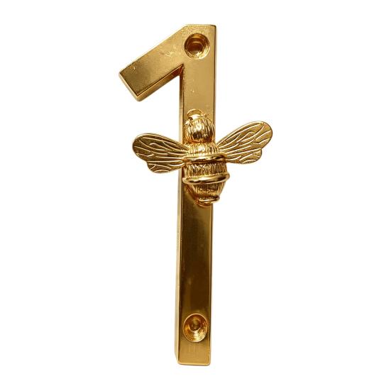 Bee House Number for Outside, Weather-proof Alloy Floating Address Numbers, Metal Number Sign for Door, Mailbox, Wall, Yard