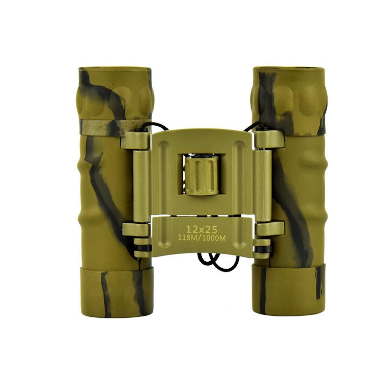Новый камуфляжный бинокль 12 × 25, небольшой складной портативный полностью оптический HD-телескоп для улицы