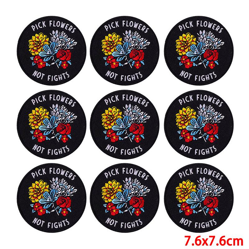 10 Pcs/lot Wholesale Embroidery Patch Iron On Patches For Clothing Patches On Clothes Jackets Decor Applique Sew Supplies