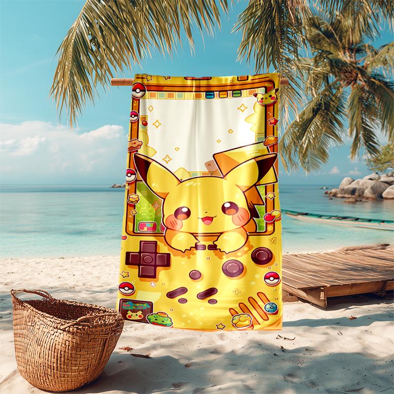 Pokémon beach towel Outdoor camping Beach towel for vacation swim Outdoor pool Absorbent bath towel