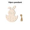 10 шт. пасхальных деревянных вырезок в виде кролика, набор пустых бирок для поделок, набор самодельных художественных изделий в форме кролика, подвесное украшение, 7 стилей