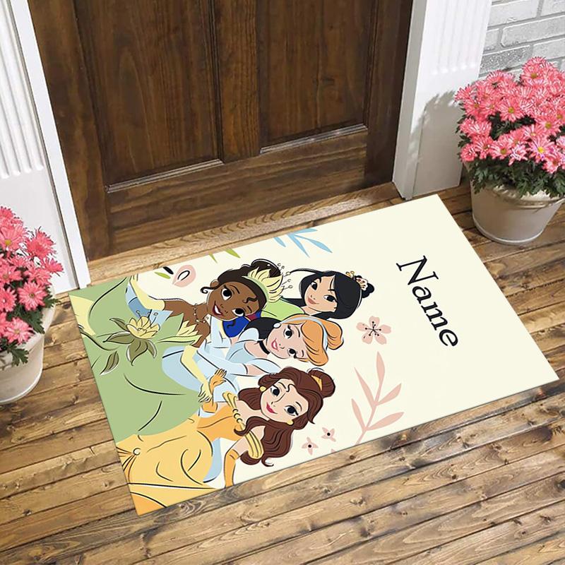 Personalized Name Princess Garden Living Room Non-Slip Area Rug Soft Carpet for Bedroom Kids Playroom Sofa,Office Home Decor Doormat