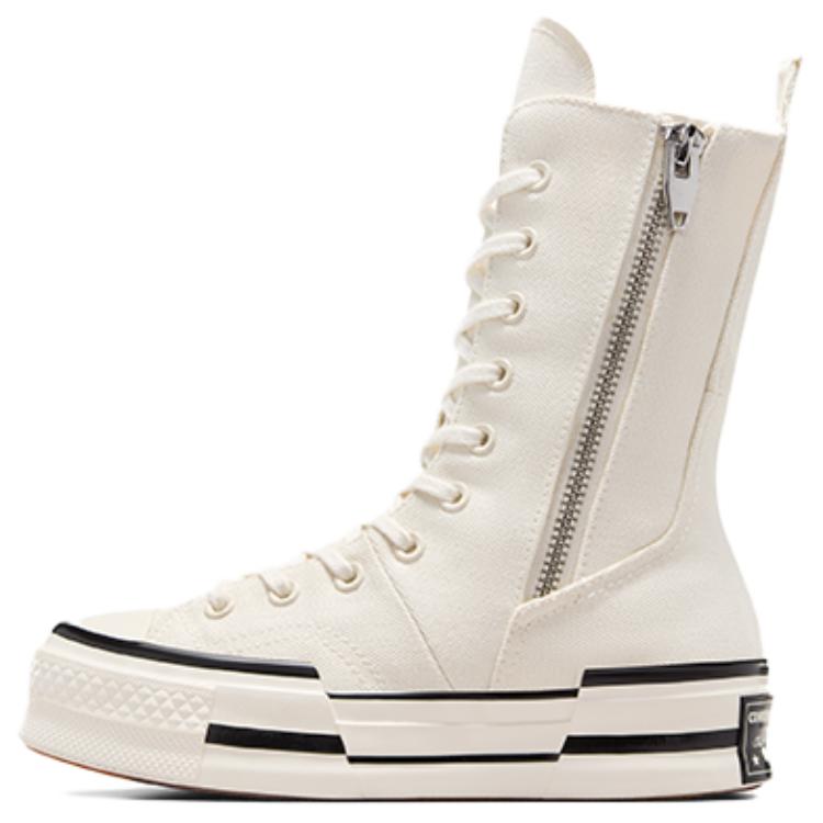 Converse Chuck 70 Plus X-High модные универсальные высокие парусиновые кеды для женщин белые