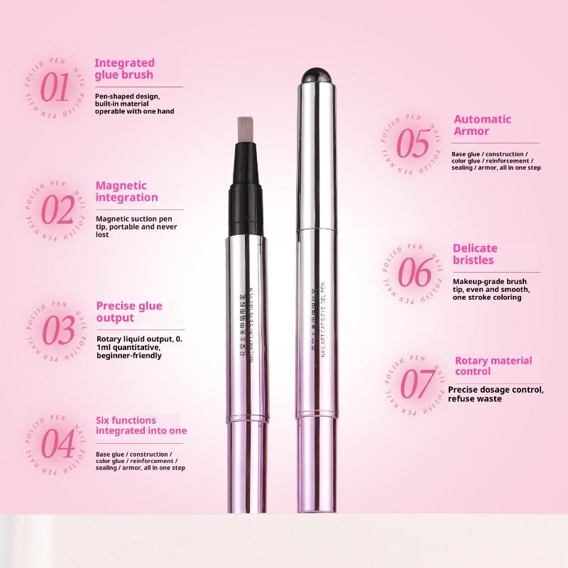 Многофункциональный стержень-кисть «Кошачий глаз» 6 в 1 с маленькой магнитной кистью для нейл-арта, для любителей DIY и незаменимый аксессуар для начинающих в маникюре