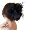 French Pearl Feather Flower Clip Women Sweet Shark Clip Hair Accessories