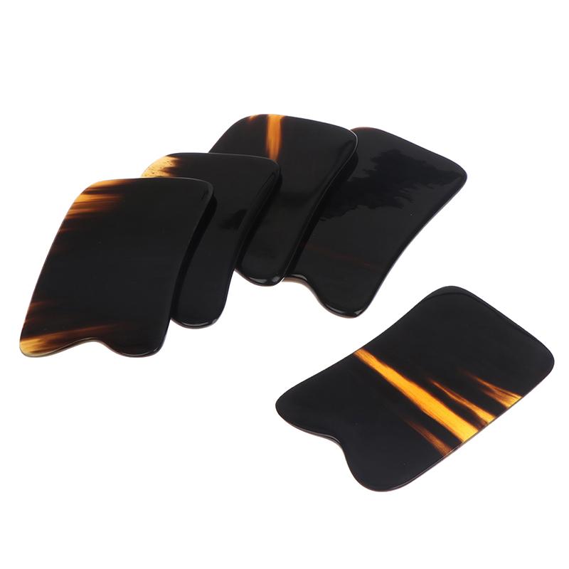 Natural Horn Guasha Board Scraping Plate Massage Tool Spa Acupuncture Scraper