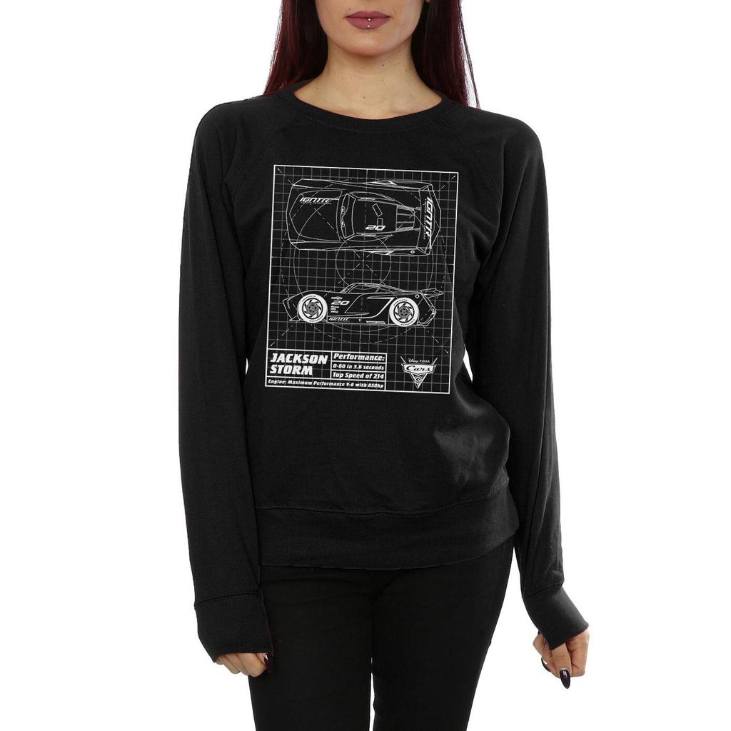 Disney Womens/Ladies Cars Jackson Storm Blueprint Sweatshirt