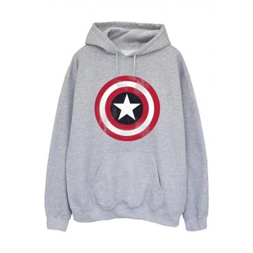Captain America Mens Distressed Shield Hoodie