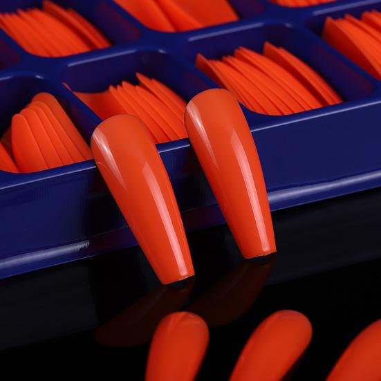 100 шт./компл. наклейки для накладных ногтей, полное покрытие, длинный гроб, искусственный маникюр